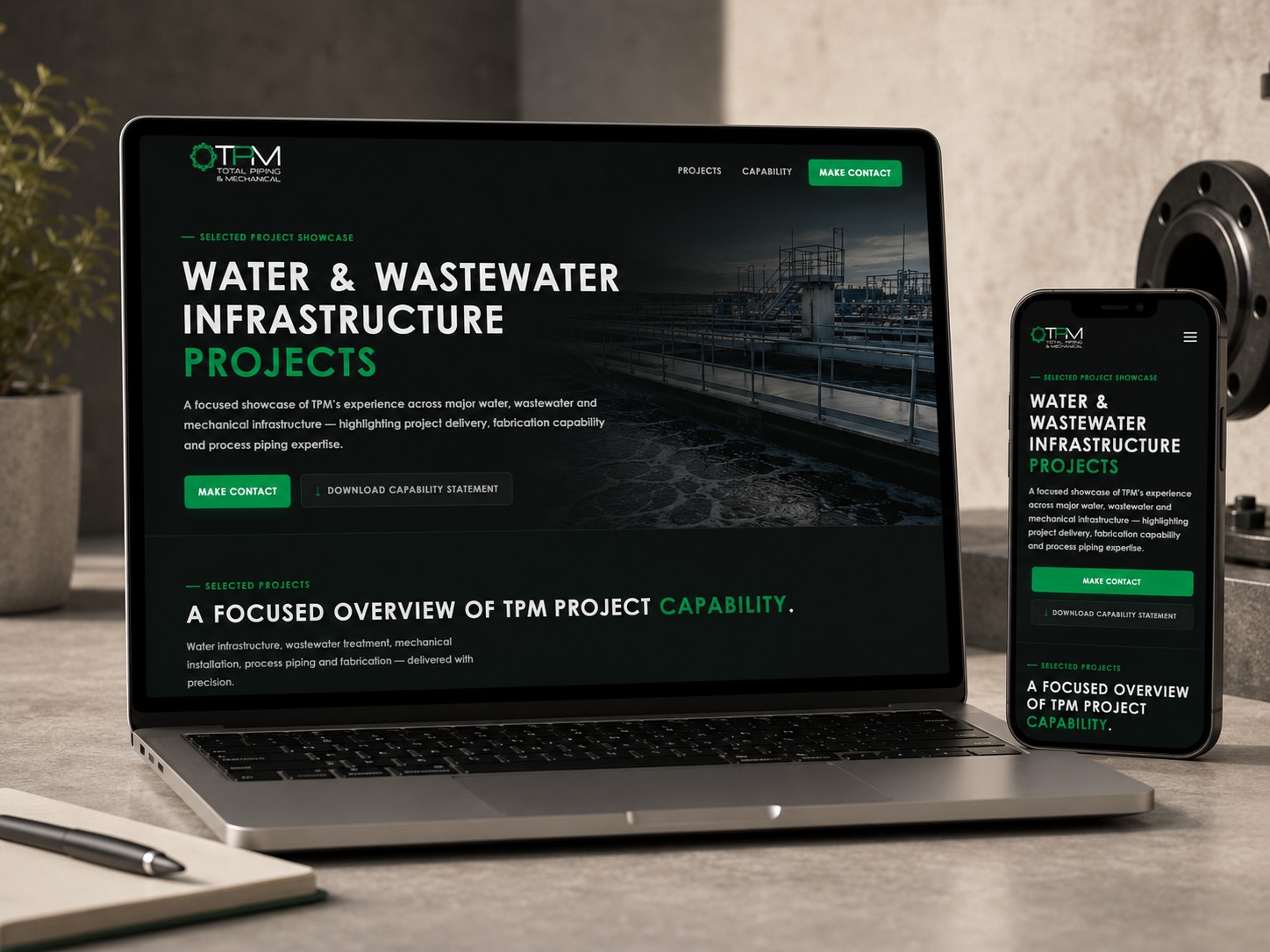Total Piping & Mechanical Project Showcase Landing Page featured project